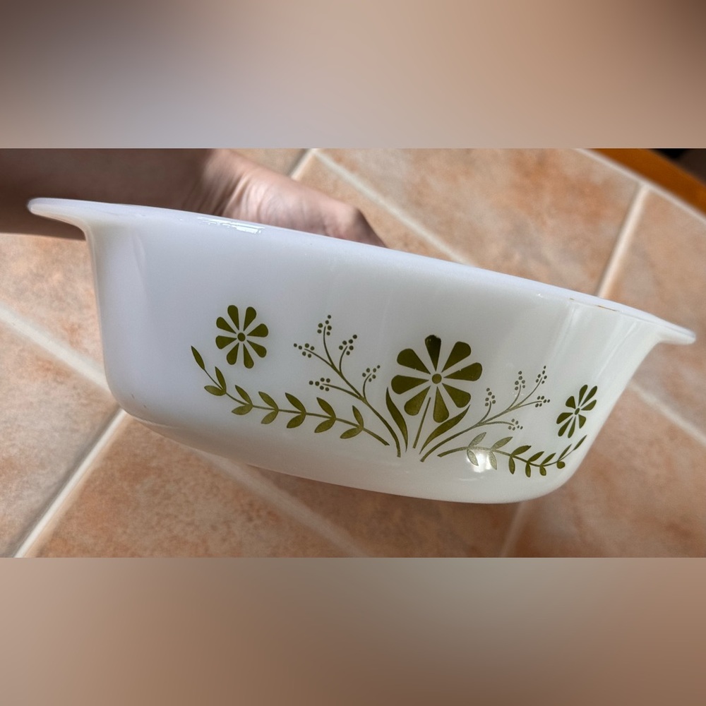 Glasbake vintage Green Daisy Casserole Dish💚🌼 - Picture 6 of 13